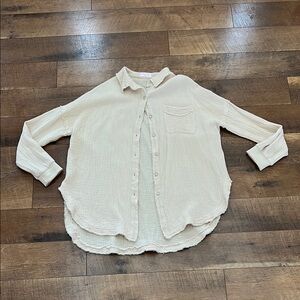 Pink Lily Oversized Linen Shacket